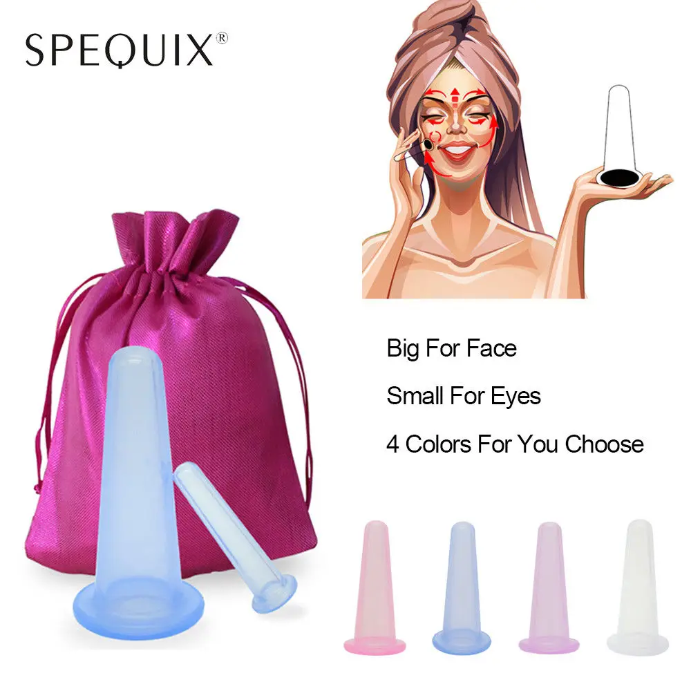 

Full Face 2018 Silicone Vacuum Anti Aging Maggage Cupping Set Neck Eye 2Pcs/Set
