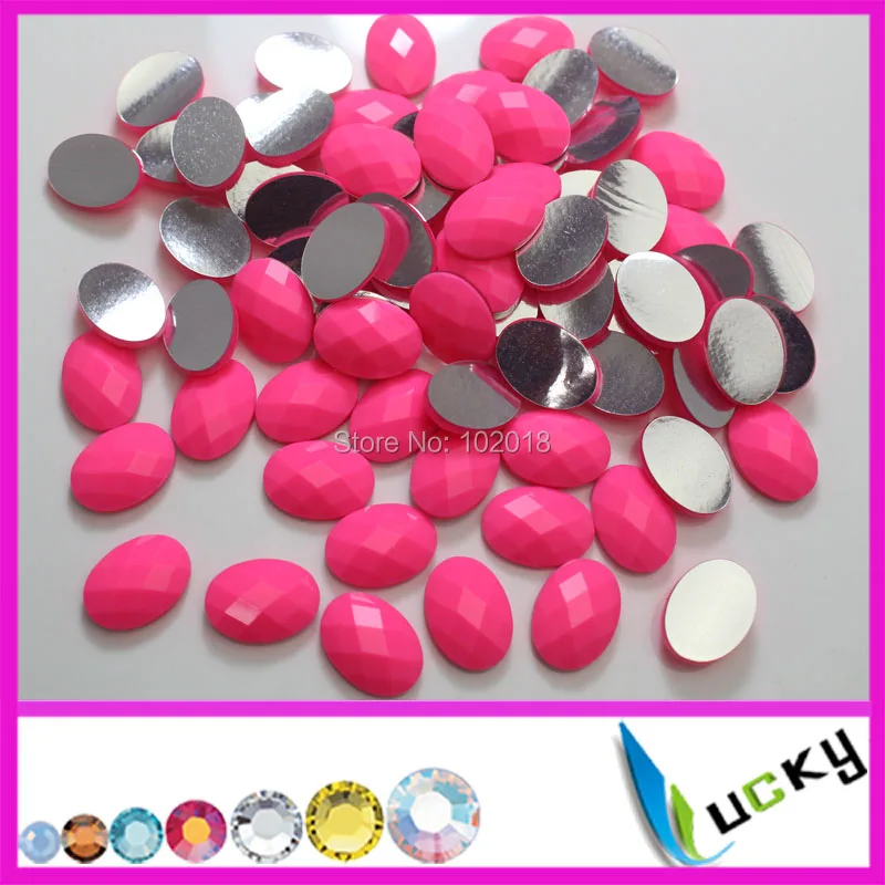 

1440 шт 10*14 мм овальной формы неонового розового цвета горячей фиксации эпоксидная плоская задняя жемчужина Стразы идеальный внешний вид