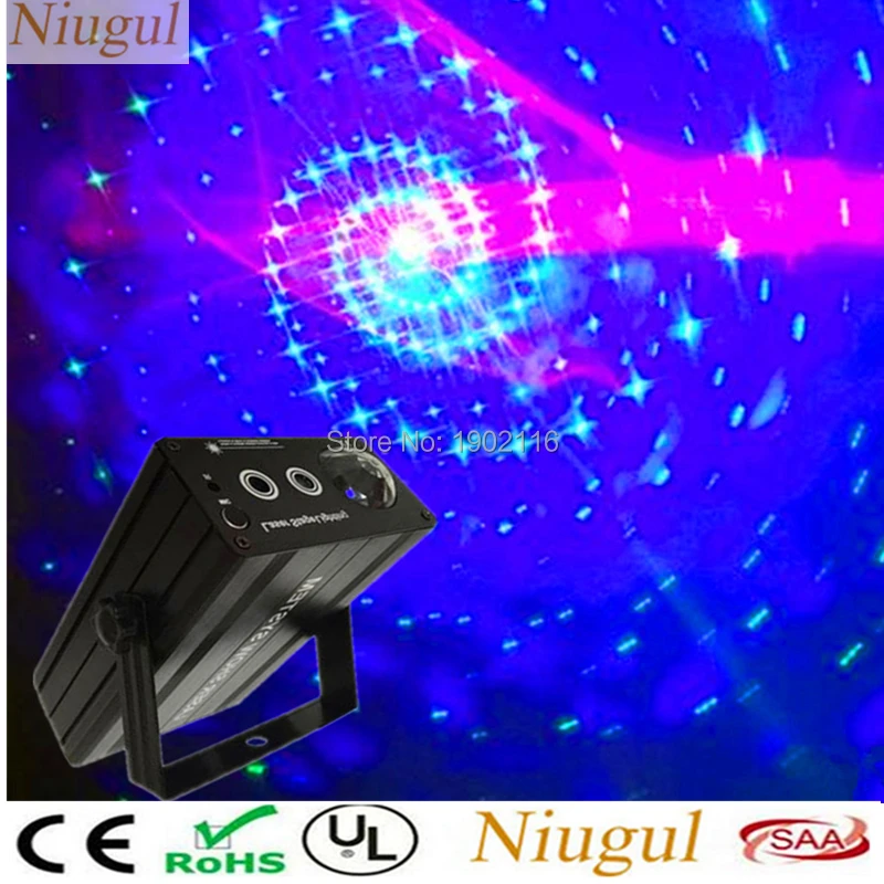 

Niugul 3 Lens 24/48 Patterns Mixing Red Green Laser+Blue Wave Effect LED Stage Lighting/Disco DJ Home Party RGB Laser Lighting