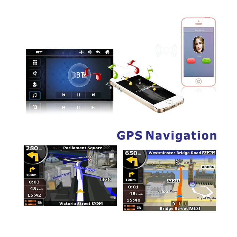 Универсальный автомобильный радиоприемник 7 &quot стерео GPS сенсорный экран 1DIN