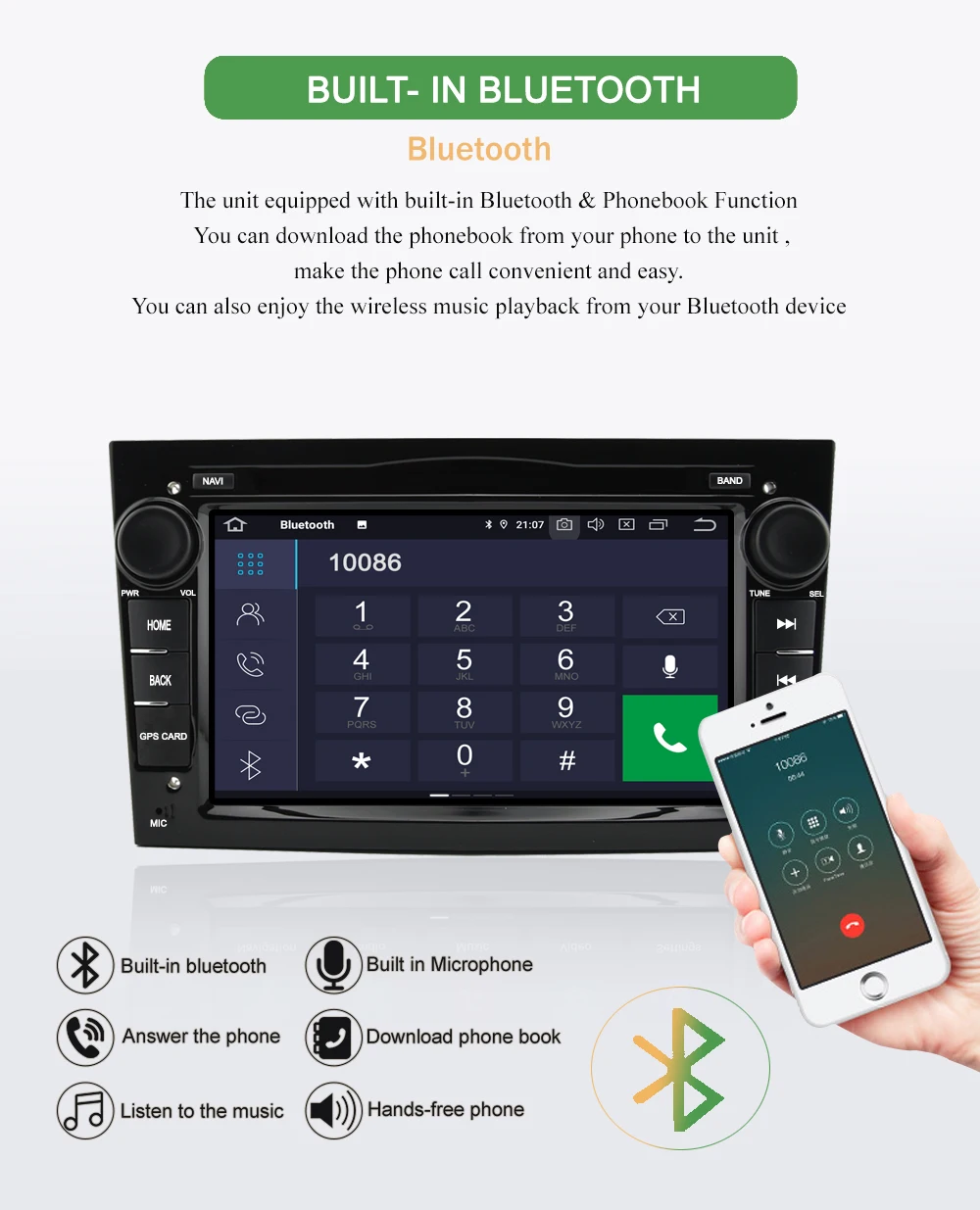 Best Bonroad 2Din Android 9.0 Car Video Multimedia Player For Opel Astra Vectra Antara Zafira Corsa GPS Navigation Wifi (No DVD) 9