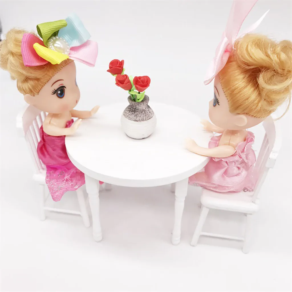 1:12 Dollhouse Miniature Furniture White Color Round Dining Table Chair Set Kitchen Dollhouse decoration Kids Toy Miniature C604 1:12 Dollhouse Miniature Furniture White Color Round Dining Table Chair Set Kitchen Dollhouse decoration Kids Toy Miniature C604