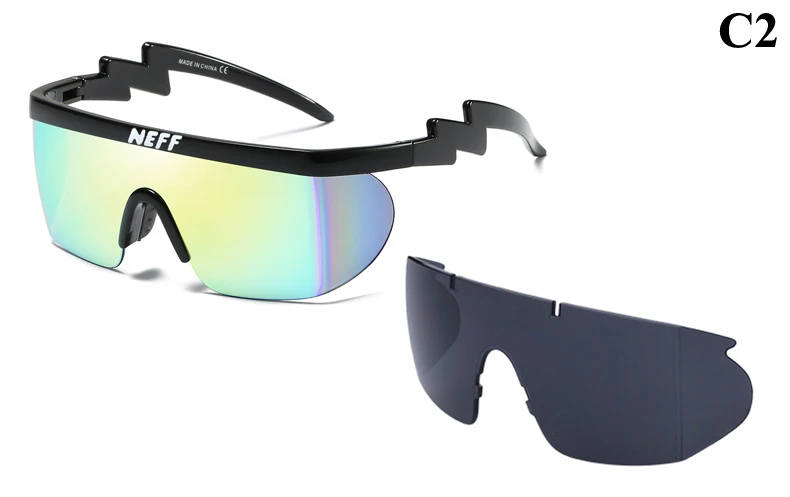 Новые модные брендовые солнцезащитные очки Neff для мужчин/женщин Oculos De Sol Винтажные Солнцезащитные очки с покрытием для вождения 2 объектива Gafas Feminino - Цвет линз: C2