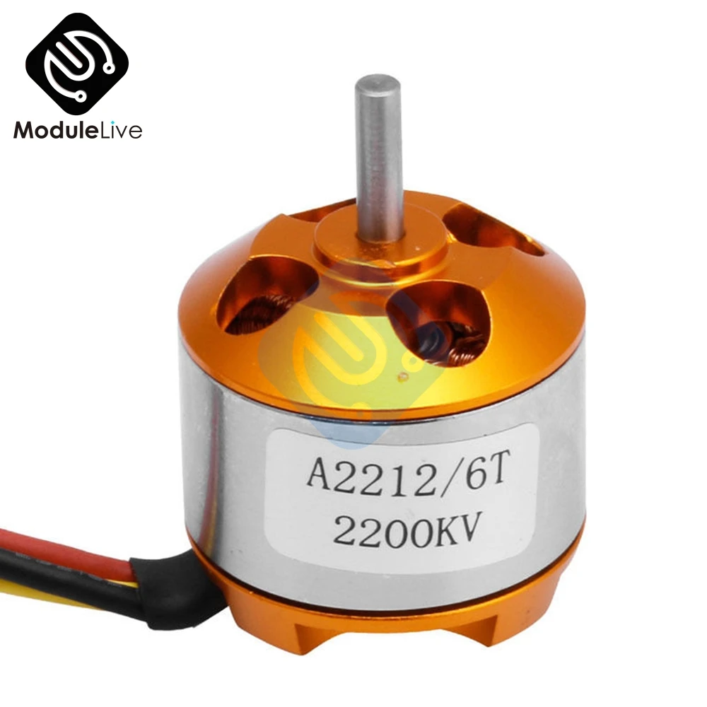 Бесщеточный двигатель постоянного тока A2212 2200KV 6T для радиоуправляемого самолета
