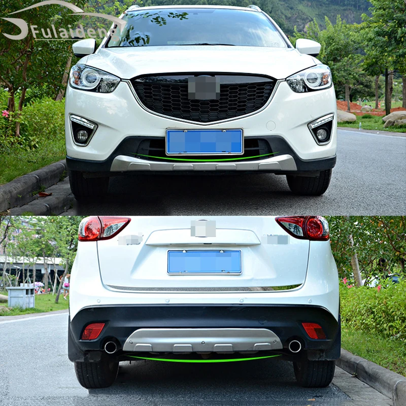 

For Mazda CX-5 CX5 2012 2013 2014 2015 2016 stainless steel Front and Rear bumper skid protector guard plate Auto accessories