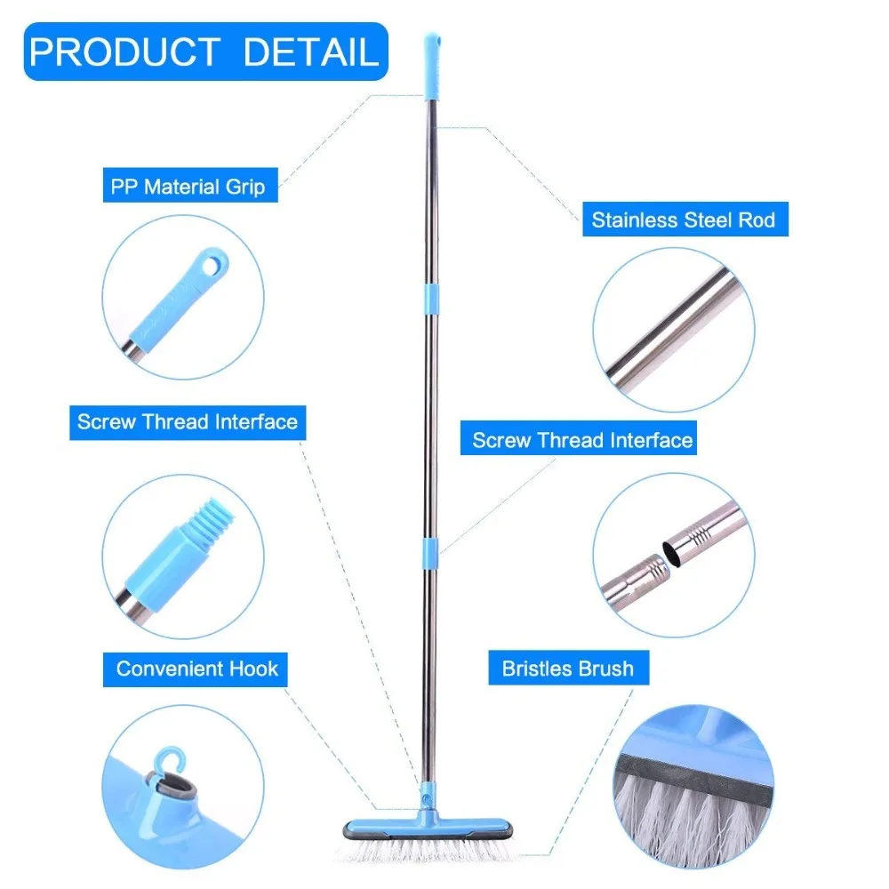 Щетка-скраб для пола с регулируемой длинной ручкой, Жесткая Щетина, щетка-скраб для чистки ванной комнаты, кухни, стены, ванной и плитки