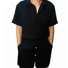 27-44 Горячая новинка корейская мужская одежда комбинезон с короткими рукавами комплект тонкий оснастки один кусок Повседневная Верхняя одежда костюмы диджея певца