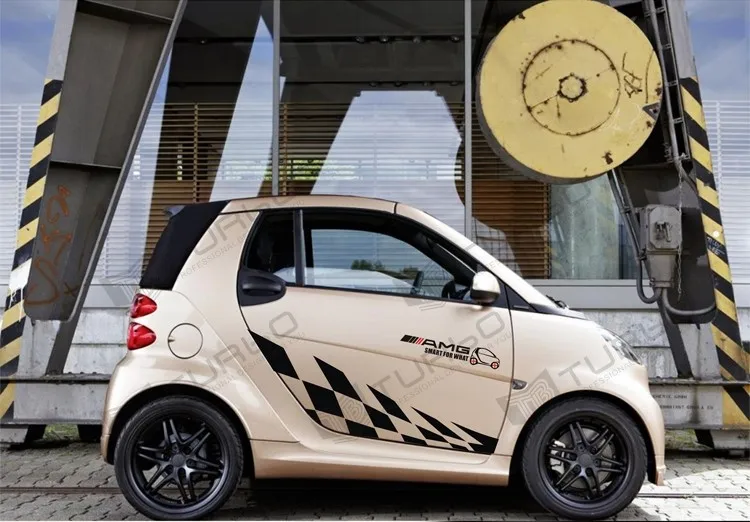 Наклейки для дверей автомобиля Benz smart fortwo Стильные наклейки с текстом