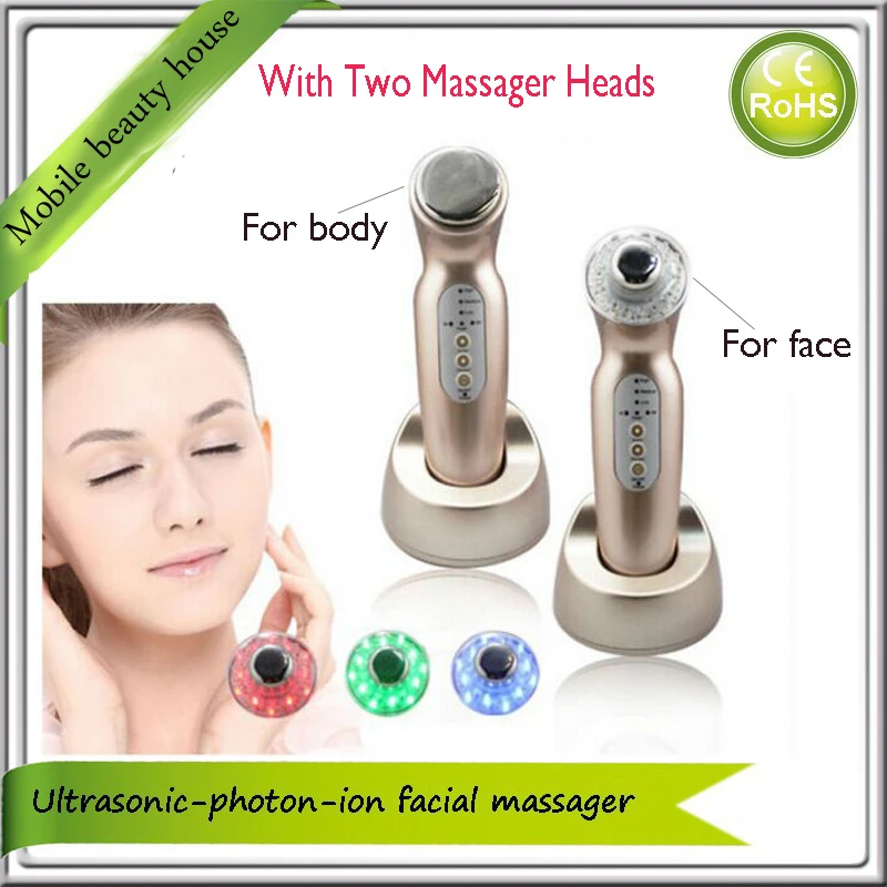 1MHZ & 3MHZ Ultrasonic Galvanic Photon Face Wrinkle Age Spot Treatment Body Fat Cellulite Reduction Skin Firming Beauty Machine