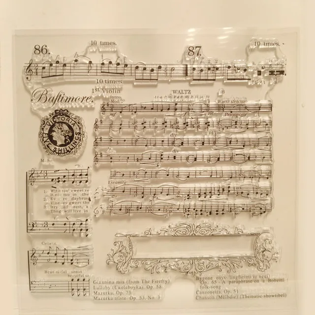 musical symbol transparent clear silicone stamp scrapbook diy photo stamp sheet album