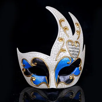 

Mens Halloween Masquerade Party Mask Half Face Venice show Flame Crack mask Male Female Party Decor cosplay Mask