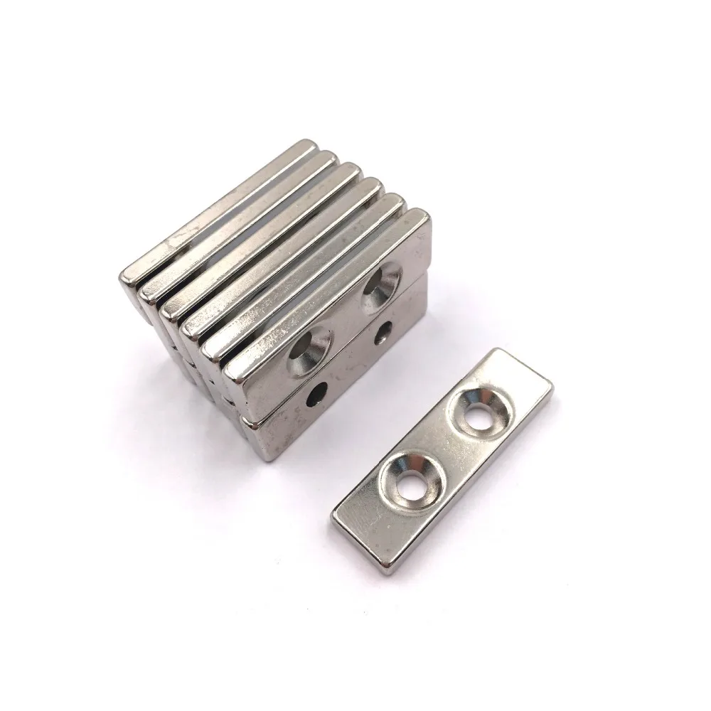 2 шт./лот F 40X15x5 hole5 N35 сильной квадратной редкоземельных магнитов NdFeB 40*15*5-5 мм