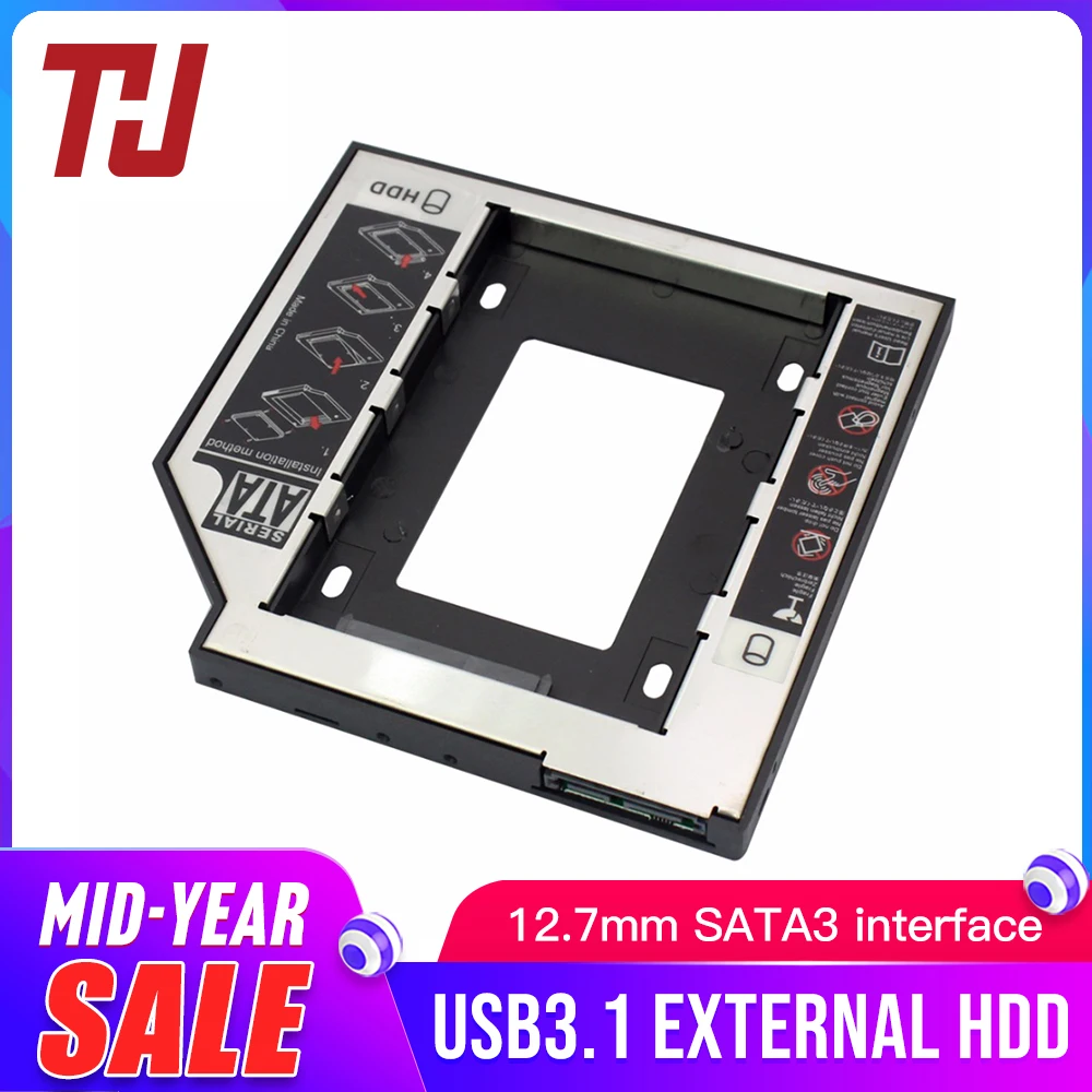 12 7mm SATA3 Interface 2 5 Inch Hard Drive Bracket SSD Adapter Optibay HDD Caddy DVD