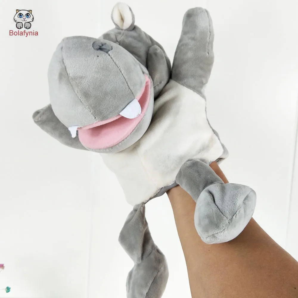 BOLAFYNIA Children Hand Puppet Toys Gray big hippo baby kid plush Stuffed Toy for Christmas birthday gift