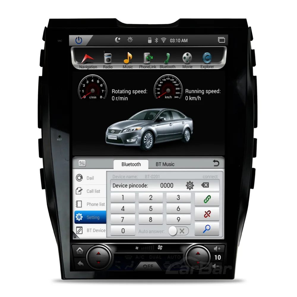 Perfect 12.1" Vertical Huge Screen 1280*800 Android Car DVD GPS Navigation Radio Player for Ford Edge 2015 2016 RAM 2GB Flash 32GB 6