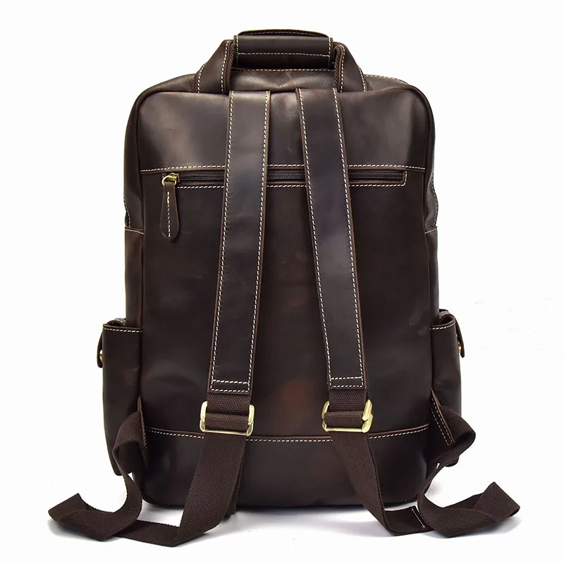MAHEU Big Capacity Men's Travel Backpack Multi Zipper Pockets Genuine Leather Backpacks For Outdoor Day Trip Bags With Handle MAHEU Big Capacity Men's Travel Backpack Multi Zipper Pockets Genuine Leather Backpacks For Outdoor Day Trip Bags With Handle