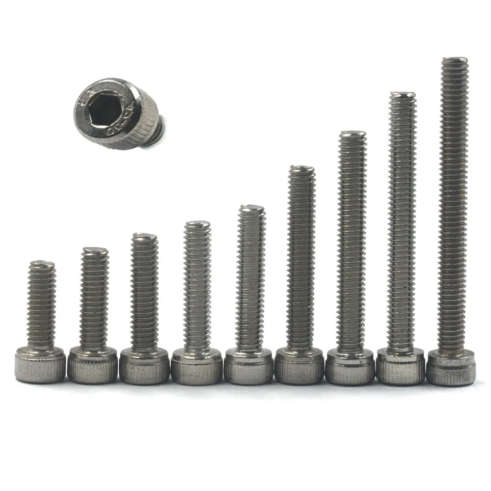 

100PCS 304 Stainless Steel M4 Series Full Thread Hexagon Socket Screws