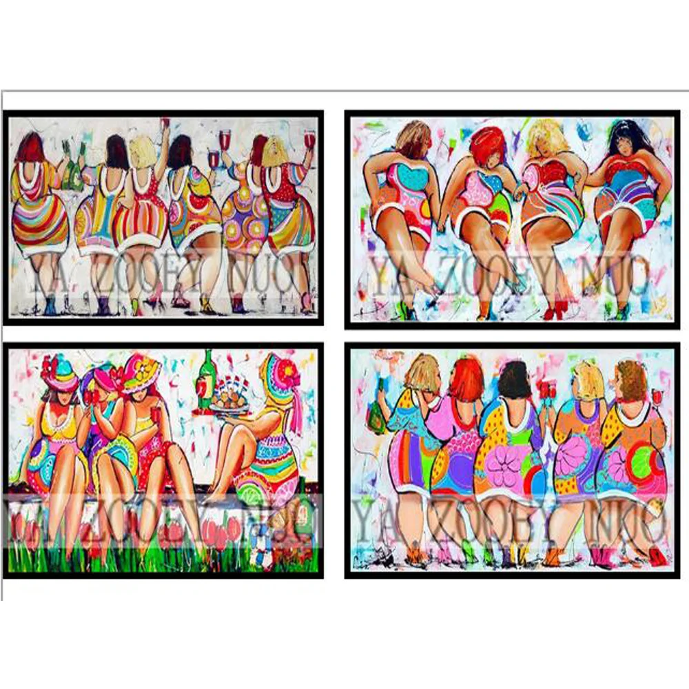 

YA ZOOEY NUO Diamond Embroidery DIY Diamond Painting Cartoon fat woman Diamond Painting Cross Stitch Rhinestone Decor K1238