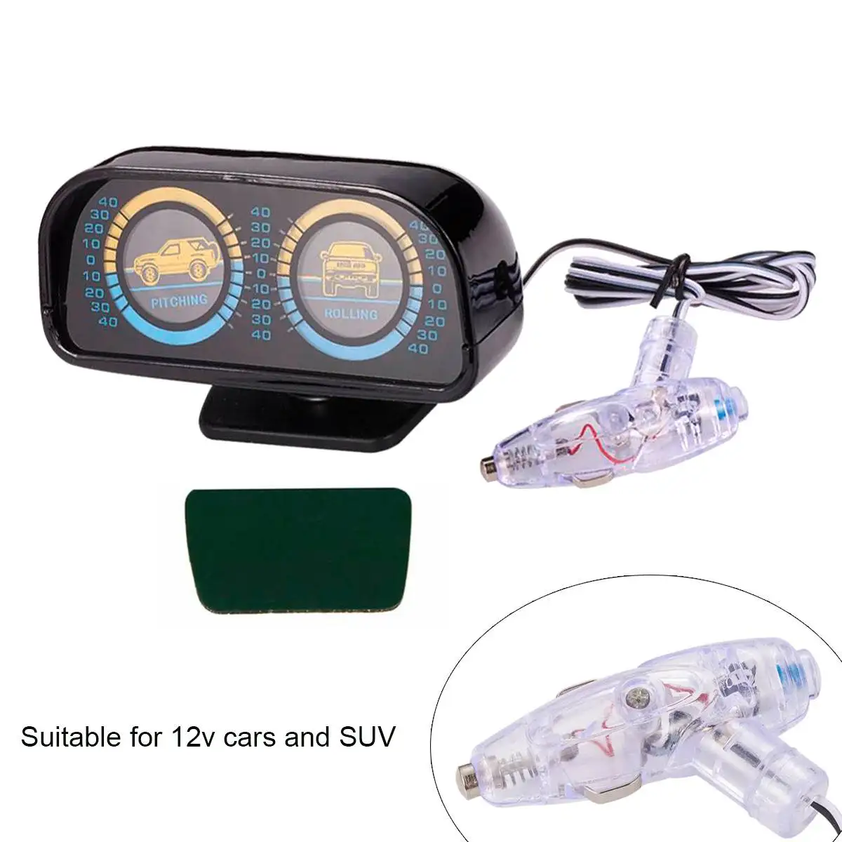  12V Inclinometer Compass Level Wave Instrument Vehicle Inclinometer Compass Car Inclination Tool Wi