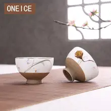 Китайский стиль деликатный ручной работы Покрашенный набор печной фарфор небольшой грубой керамики кунг-фу чайная чашка