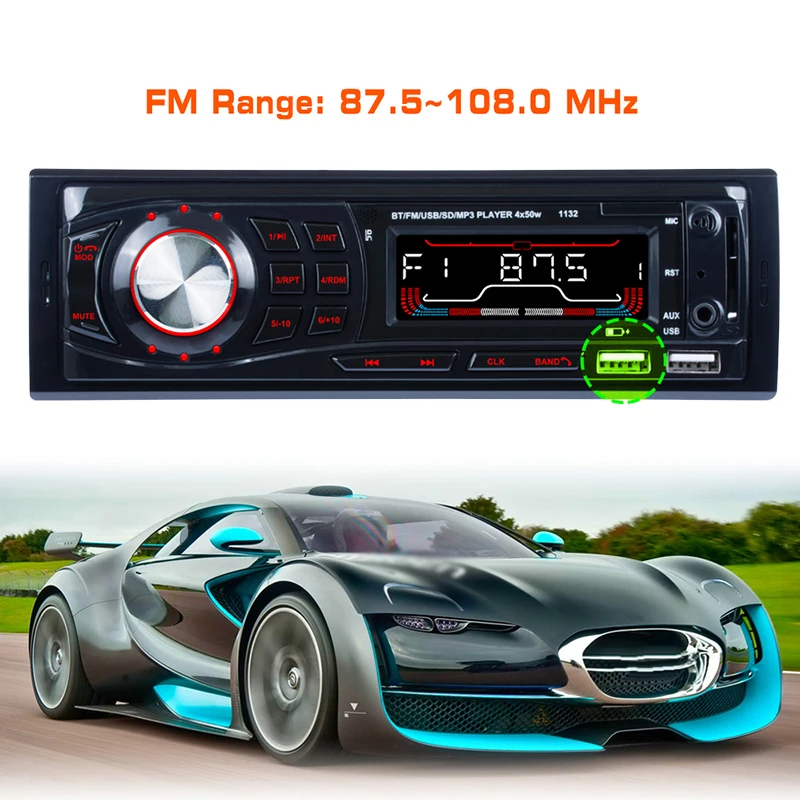 Автомобильный радиоприемник 12 В стерео Bluetooth беспроводной цифровой медиаплеер