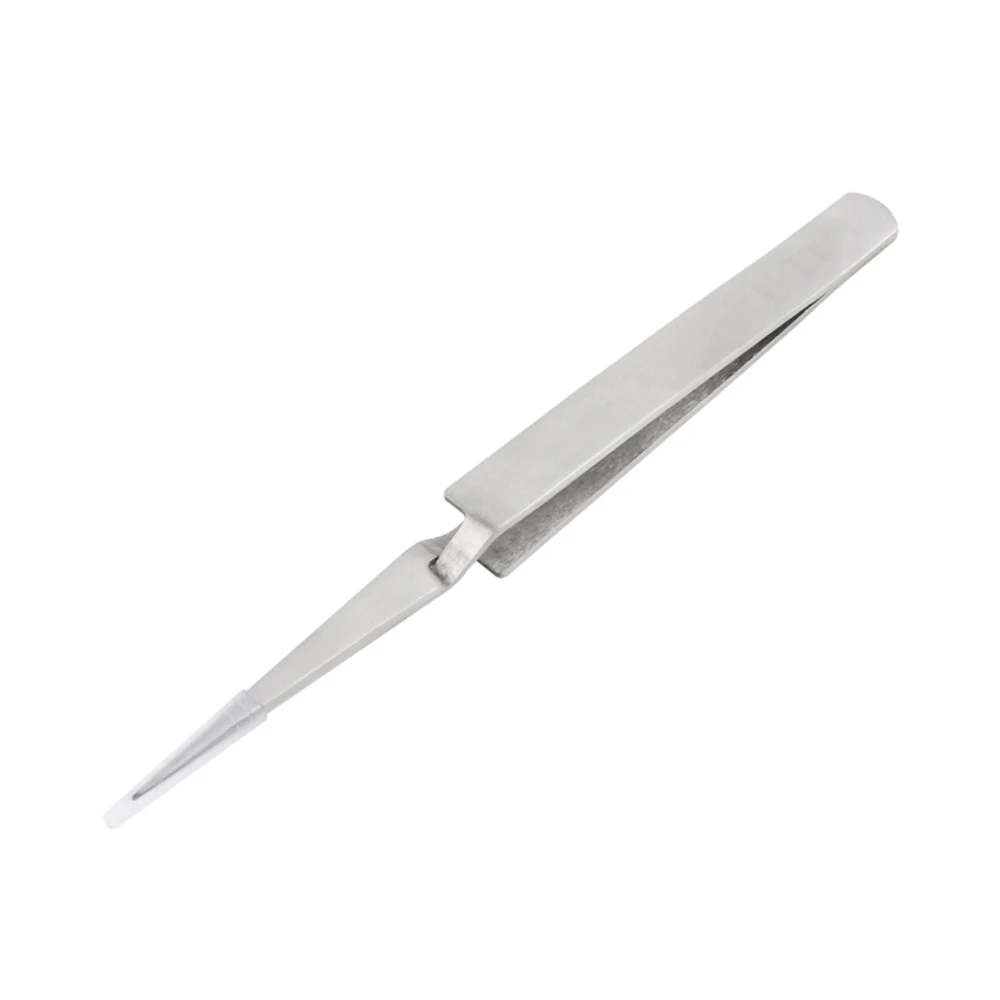 FIXFANS Stainless Steel Ultra Thin Precision Cross Lock Reverse Action Tweezers Holding Tightly DIY Jewelry Hobby Craft Tool