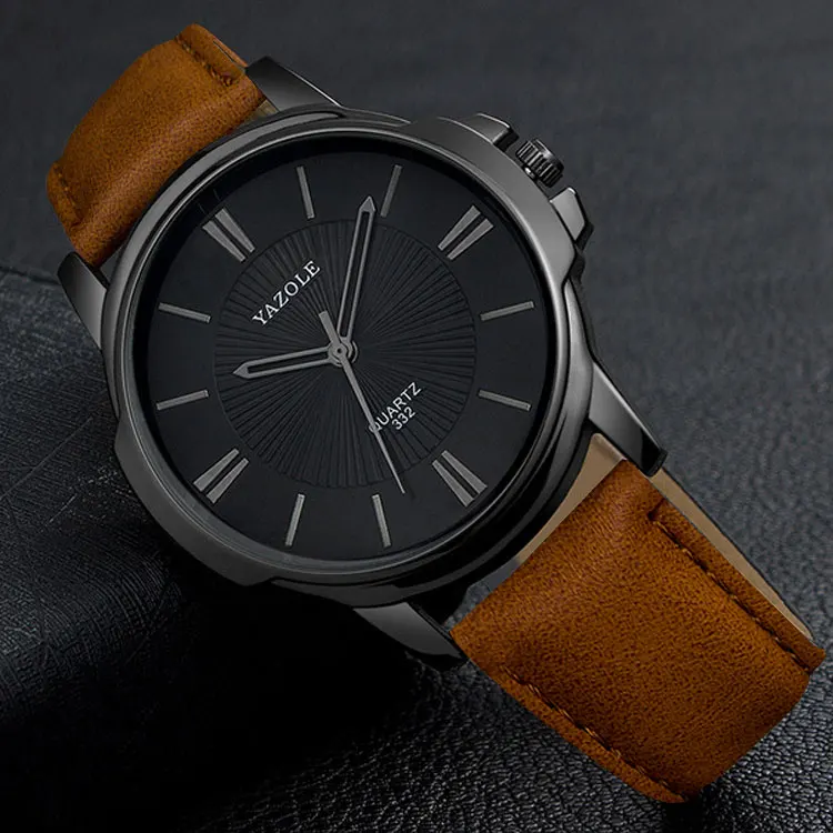 light brown black YAZOLE Бизнес наручные часы для мужчин часы лучший бренд класса люкс модные наручные часы Новые мужские кварцевые часы для мужчин часы Hodinky - Цвет: light brown black