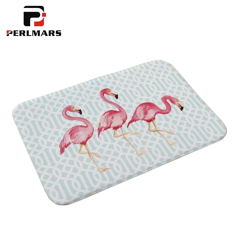 

Ins Style Flamingo Pattern Door Carpet Household Supplies Floor Ornamental Decor Farrell Sponge Non-slip Mat Modern Yoga Pad Rug