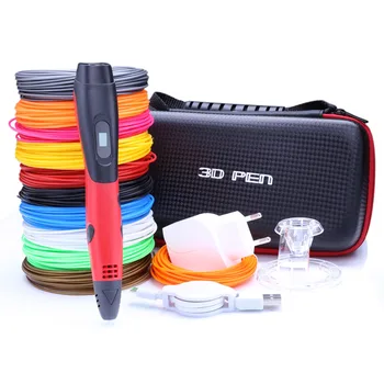 New Model caneta 3d Pen With 100 Meter 10 Color Filament Plastic natal 3 d Pens mais vendidos For Kids christmas presents 3d pen 3 d printing drawing pens with lcd screen for doodle model making arts and crafts with 100 meter 1 75mm pla filament