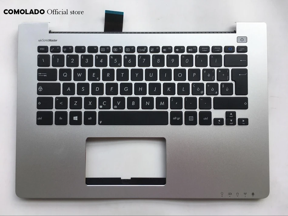 IT Italian Laptop keyboard For ASUS S300 S300C S300SC S300K S300Ki With C Shell Palmrest Upper Silver keyboard IT Layout