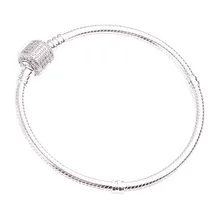 Couqcy Классический стерлингового серебра 925 простая цепочка с синей змеиной застежкой подходят шарм браслеты и ожерелья Модные ювелирные изделия