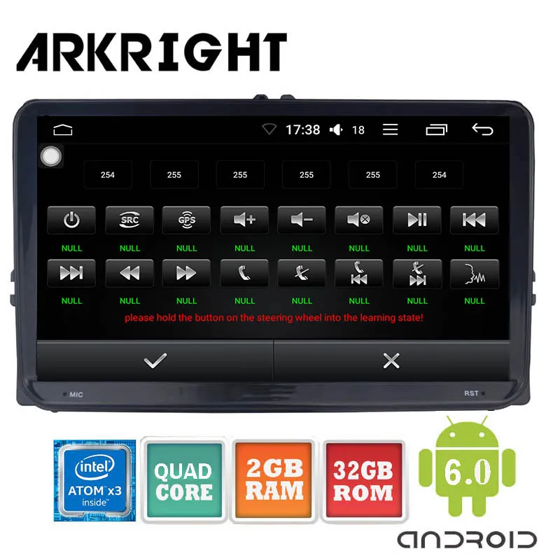 ARKRIGHT 9 дюймов 2 Din головное устройство для VW Android 6 0 Автомобильный аудио стерео GPS
