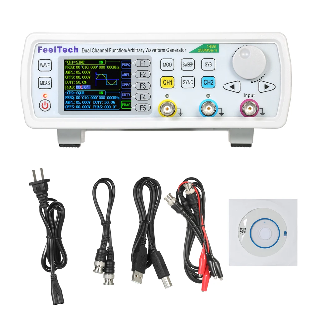 Высокая точность цифровой генератор сигналов fy6600-50m DDS Функция генератор двухканальный частотомер 250MSa/S 8192 * 14bit 50 мГц