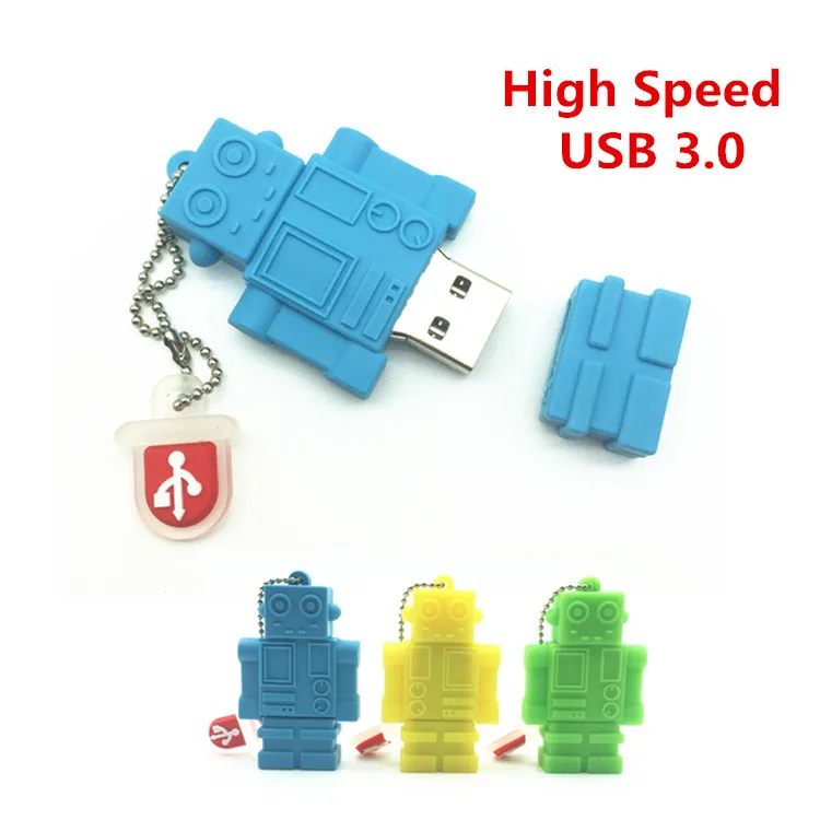 

2018 Hot sell USB 3.0 Pen Drive Cartoon Robot Shape Fish USB Flash Drive 4GB 8GB 16GB 32GB 64GB USB Flash Memory Stick Pendrive