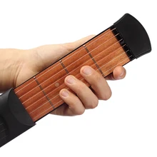Practical Musical Instrument Portable Pockets Guitar Training Acoustic Practice Tool Gadget 6 String 4 Fret Model