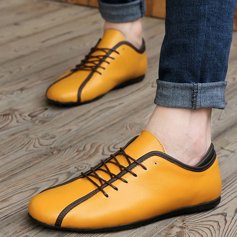 

Casual Sneakers Men Yellow Blue Loafers Shoes Non-Slip Walking Shoes For Men Comfortable Loafers Moccasins Brand Drive Footwear