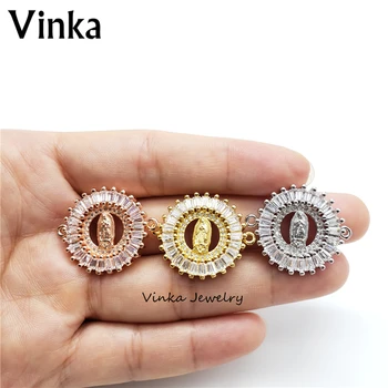 

36pcs Wholesale Lot Baguette AAA CZ Arround Shinning Virgin Mary Charm Bracelet With Free DHL