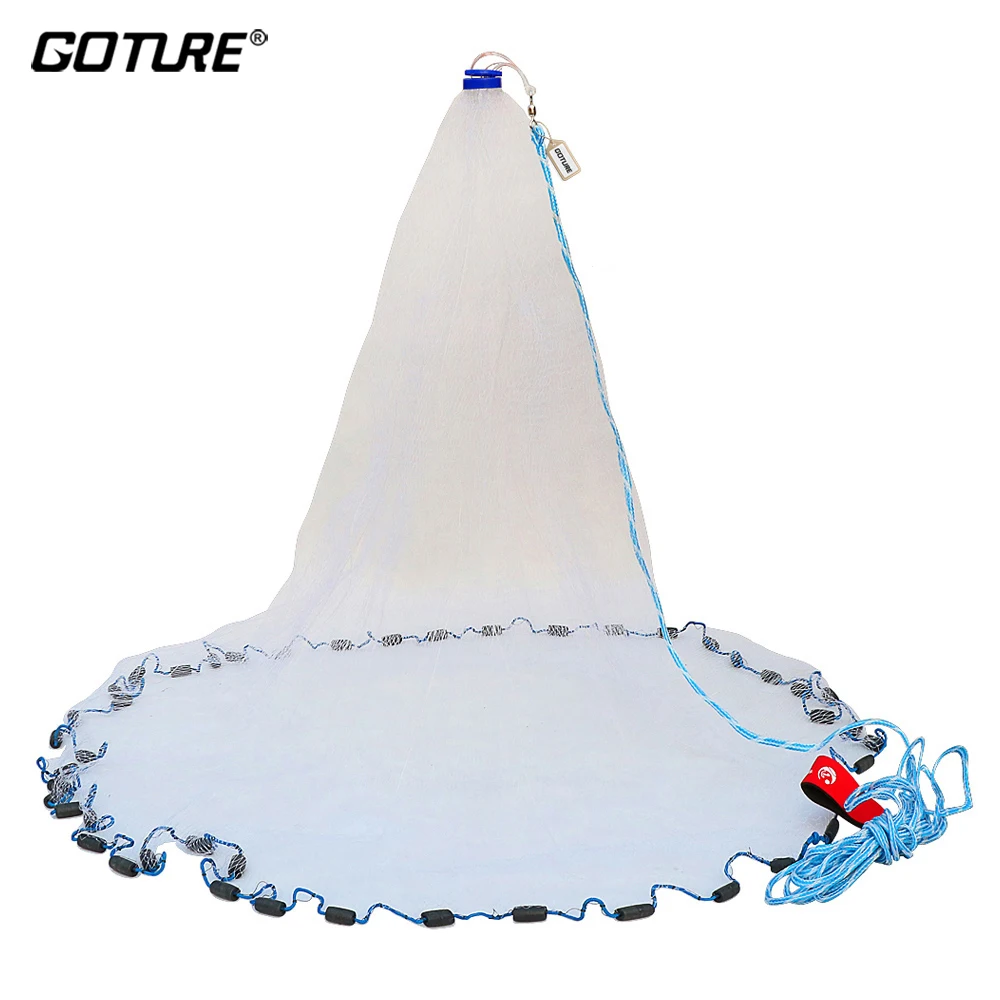 Goture 4FT 6FT US Standard Hand Throw Fishing Net Cast Bait Fish