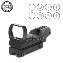 LUGER Red Dot Sight Holographic Hunting Riflescope Reflex 4 Reticle Tactical Optics Scope Fits 11mm 20mm Rail For Air Gun LUGER Red Dot Sight Holographic Hunting Riflescope Reflex 4 Reticle Tactical Optics Scope Fits 11mm 20mm Rail For Air Gun