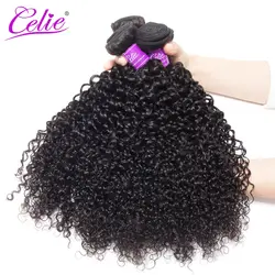 Celie бразильские кудри 3 пучка 100 г/шт. Remy человеческие волосы для наращивания натуральные черные цветные бразильские волосы переплетения