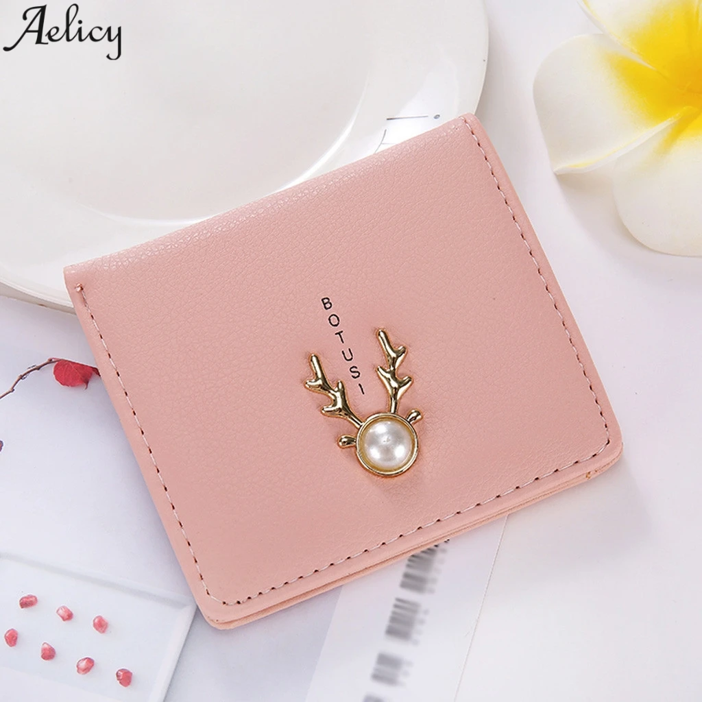 Женский короткий кошелек с рогами Aelicy дизайнерский ручной работы из