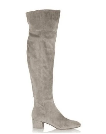 grey flat over the knee boots