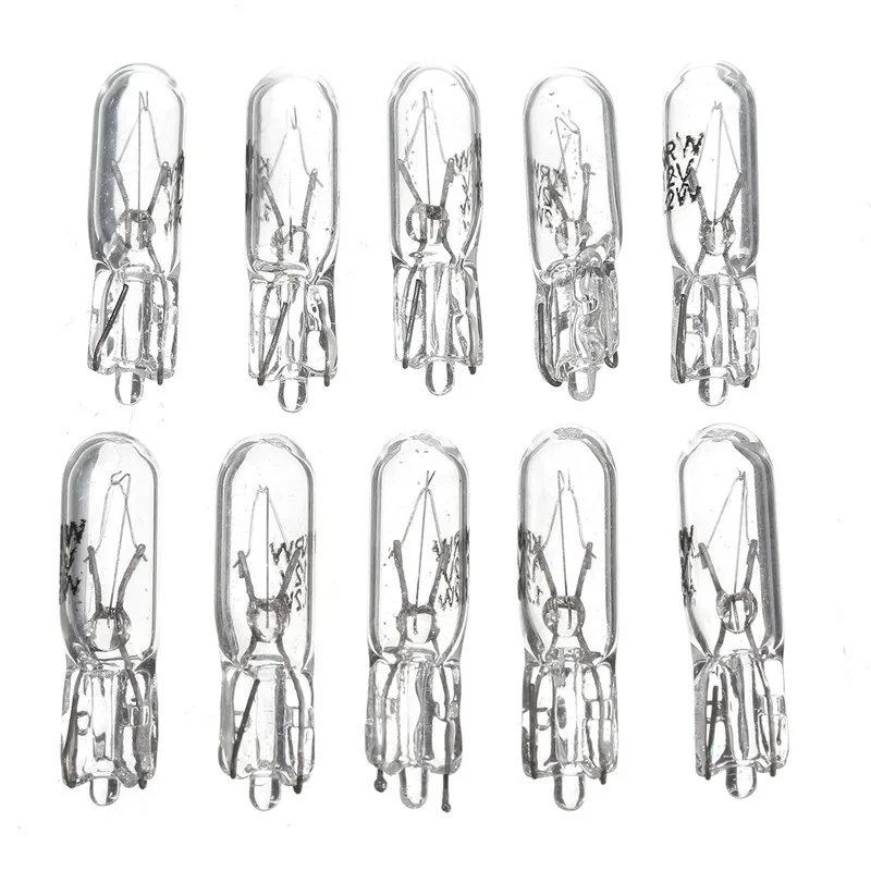 

10Pcs 12V 1.2W T5 286 Glass Amber Light Bulb Dashboard Instrument Panel Brake Light Bulbs Headlights Lamp Lights