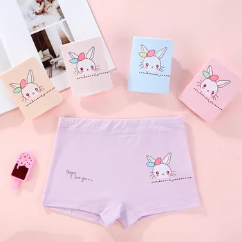 

10Pcs/Lot Teenage Cartoon Kids Panties Baby Girls Underwear Rabbit Pattern Children Short Boxers Cotton Panties Cute Underpants