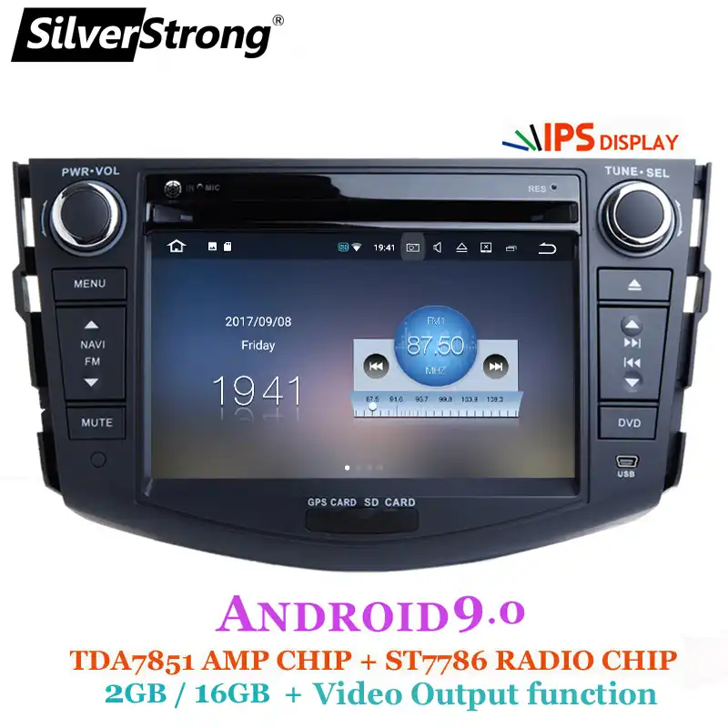 SilverStrong Android 9 0 ips dvd плеер для Toyota RAV4 Rav 4 2007 2008 2009 2010 2011 2 din 1024*600 gps навигации Wi