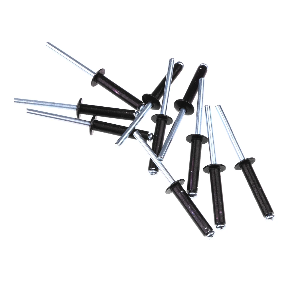  20pcs Metal Kayak Tri Bulb Rivets Grip Rivet Long Pop Rivet Trifold Rivet Set Kayak Fitting Deck Sit on Top Black 