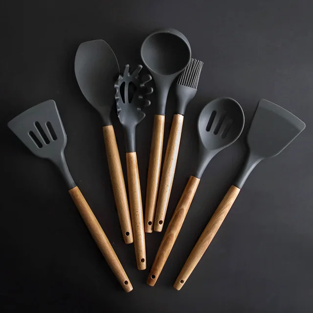 

8 Pcs/Set Silicone Spatula Kitchen Tool Cooking Utensils Shovels Tool Heat-resistant Soup Spoon Special Cooking Shovel CF-98