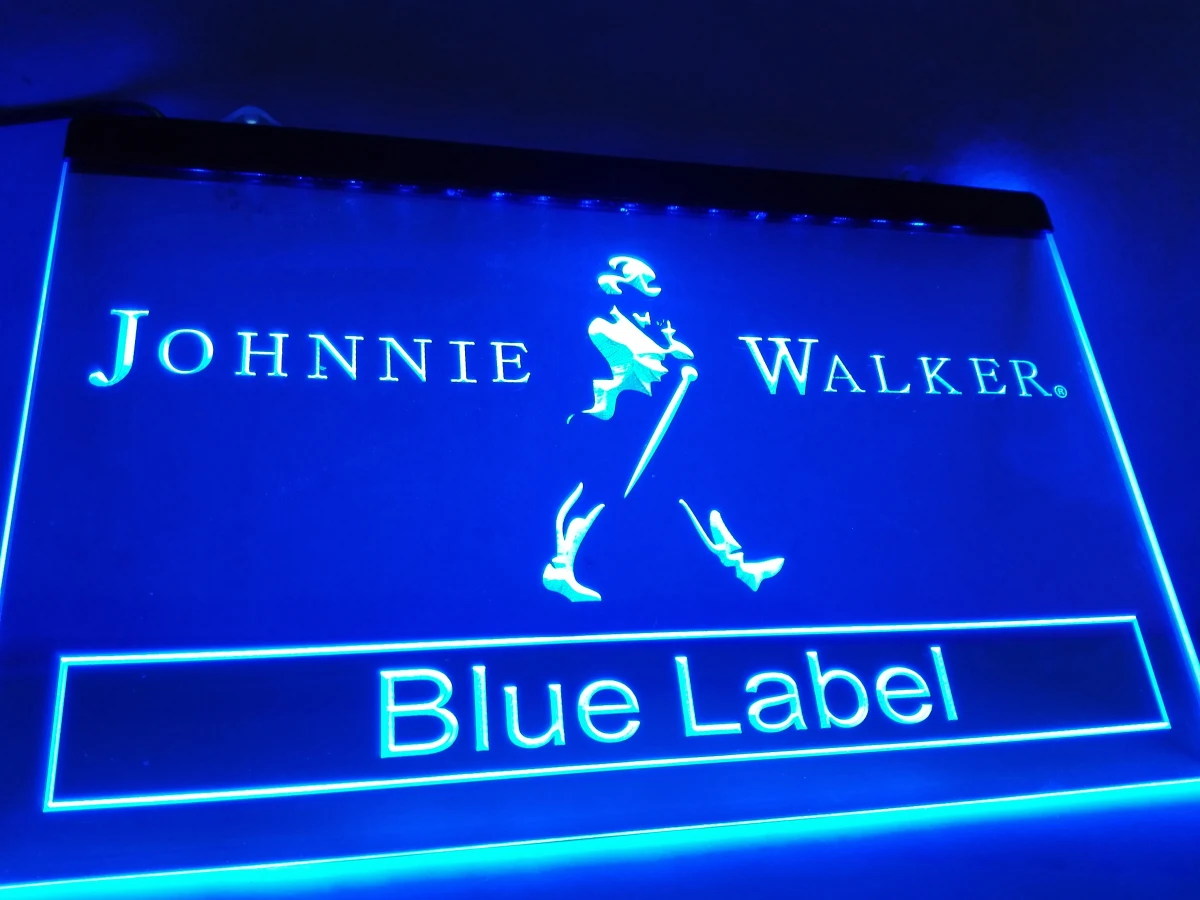LE147- Johnnie Walker синяя этикетка Bar NR светодиодная неоновая световая вывеска для