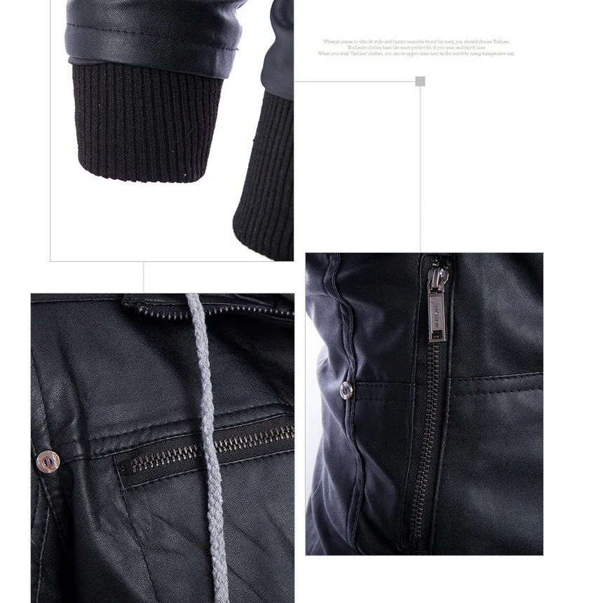 Для мужчин Искусственная кожа Куртки 2017 Новый бренд плюс повседневные мужские кожаные куртки и пальто с капюшоном зима теплая jaqueta couro PY31