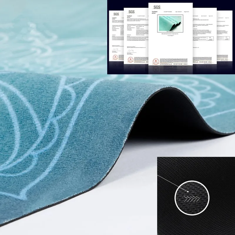 Printed Yoga Mat Natural Rubber 183*68cm*1.5mm Anti Slip Foldable Goodgrip Exercise Mat For Fitness Pilates Gymnastic Travel Mat